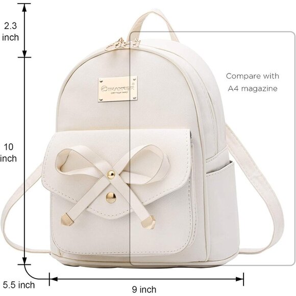 Girls Leather Mini Backpack Bowknot Purse for Women Casual Daily Travel main image 6